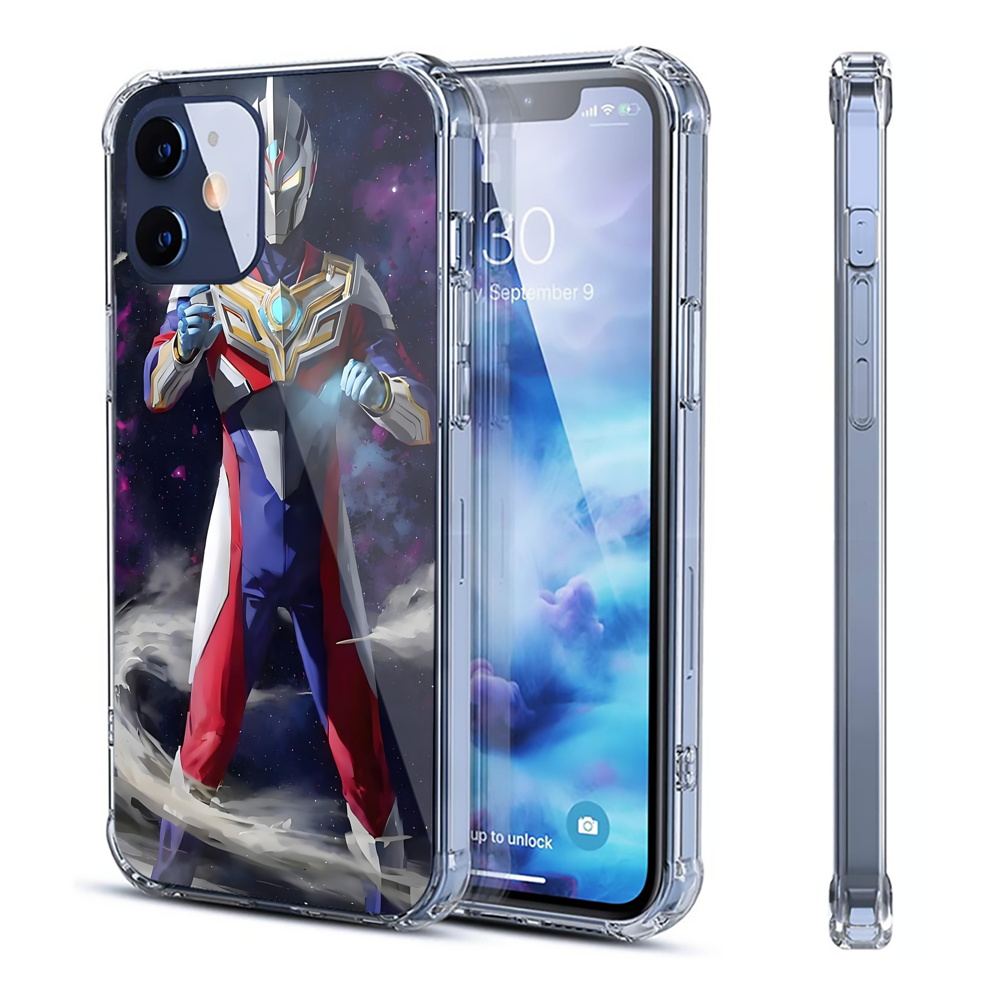 （画像用） ウルトラマン Ultraman 【iPhone 12シリーズ対応】透明スマホケース（クリアソフトケース）